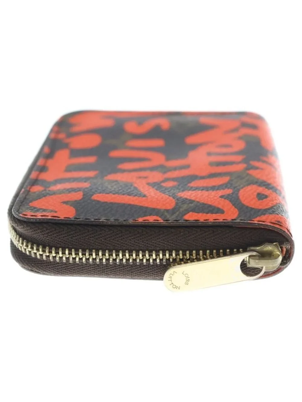 Louis Vuitton Monogram Graffiti Zippy Coin Purse Compact Wallet Brown Orange